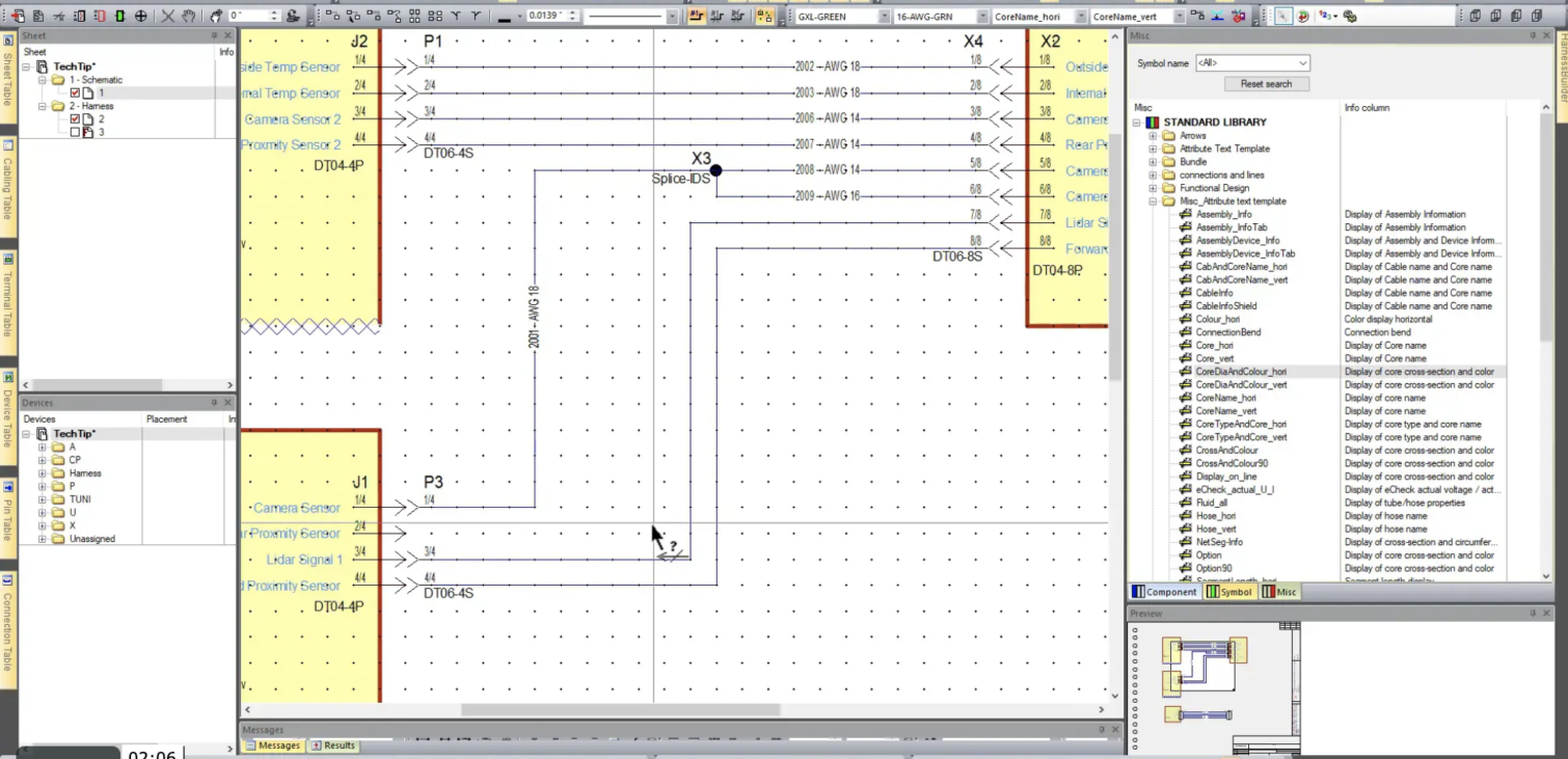 Communicating Design Information using Attribute Text Templates in E3.series