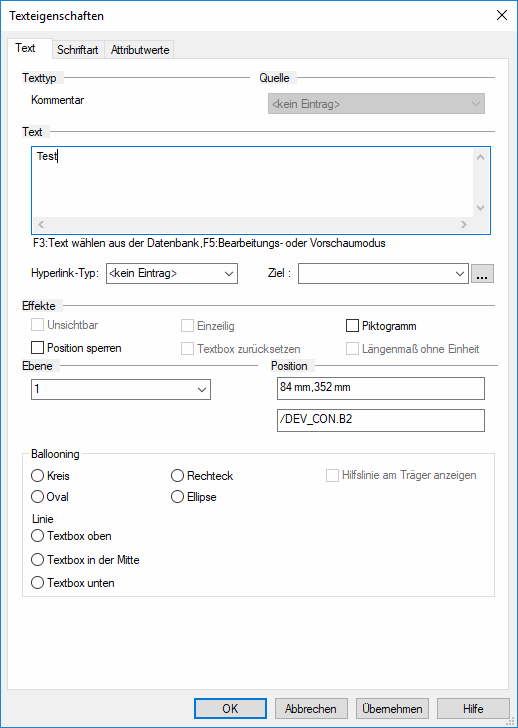 Text Des Texteigenschaften - Text