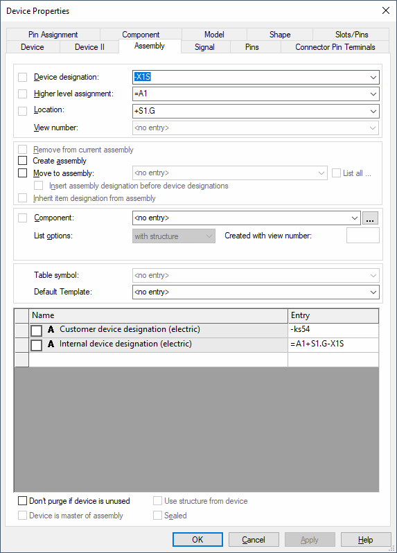 Device Properties - Assembly