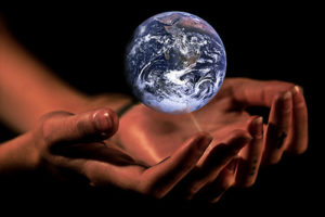 earth on hands