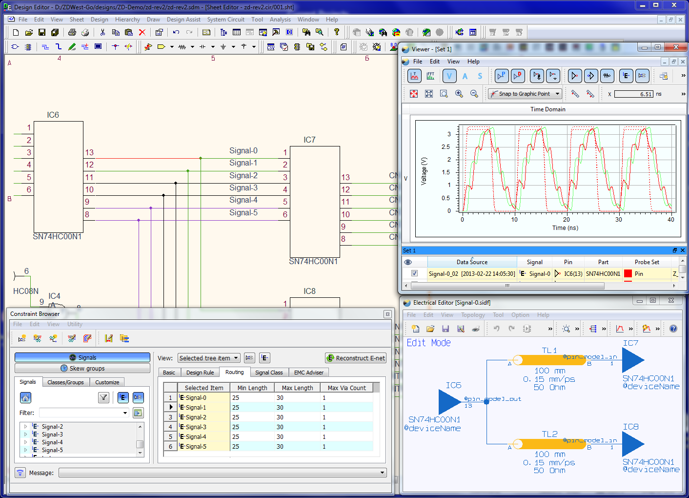 System-level PCB design . CR-8000 PCB Design software that incorporates PCB design tools to achieve high-end results - showcasing schematic design 