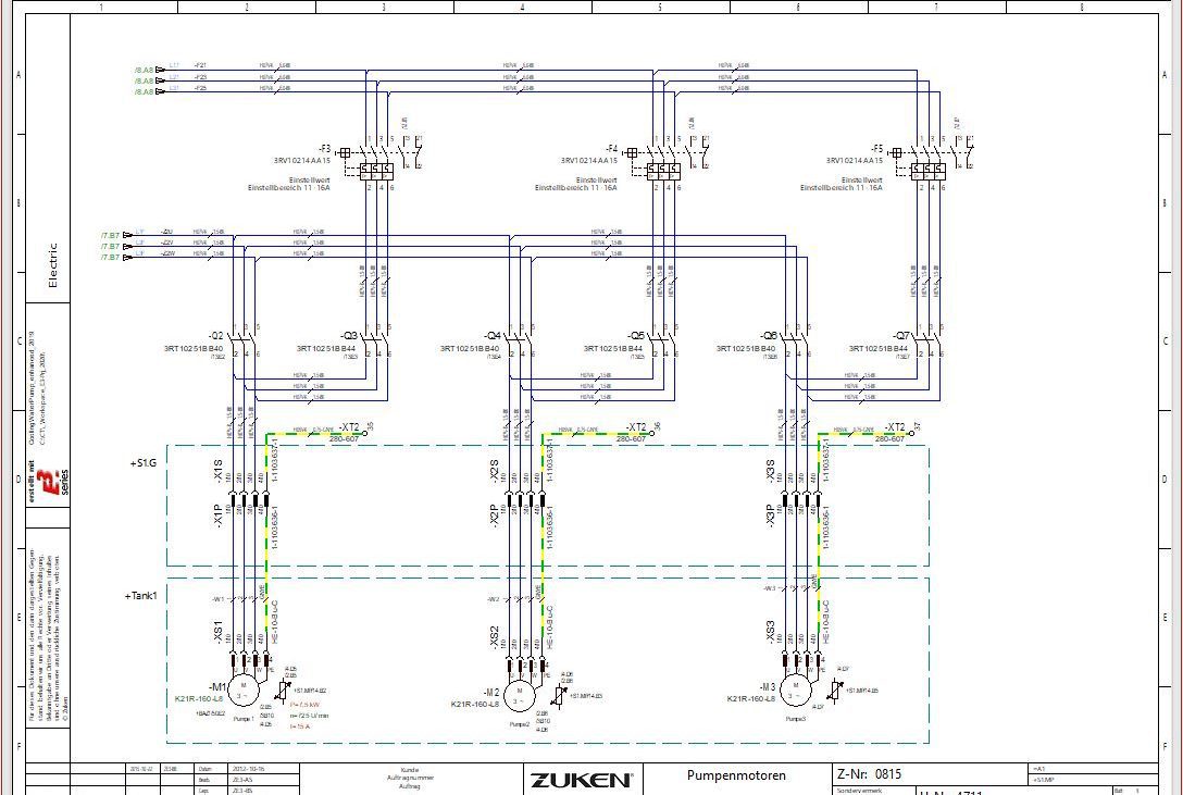 Electrical schematic design software output from Zuken E3.Schematic - E3.series