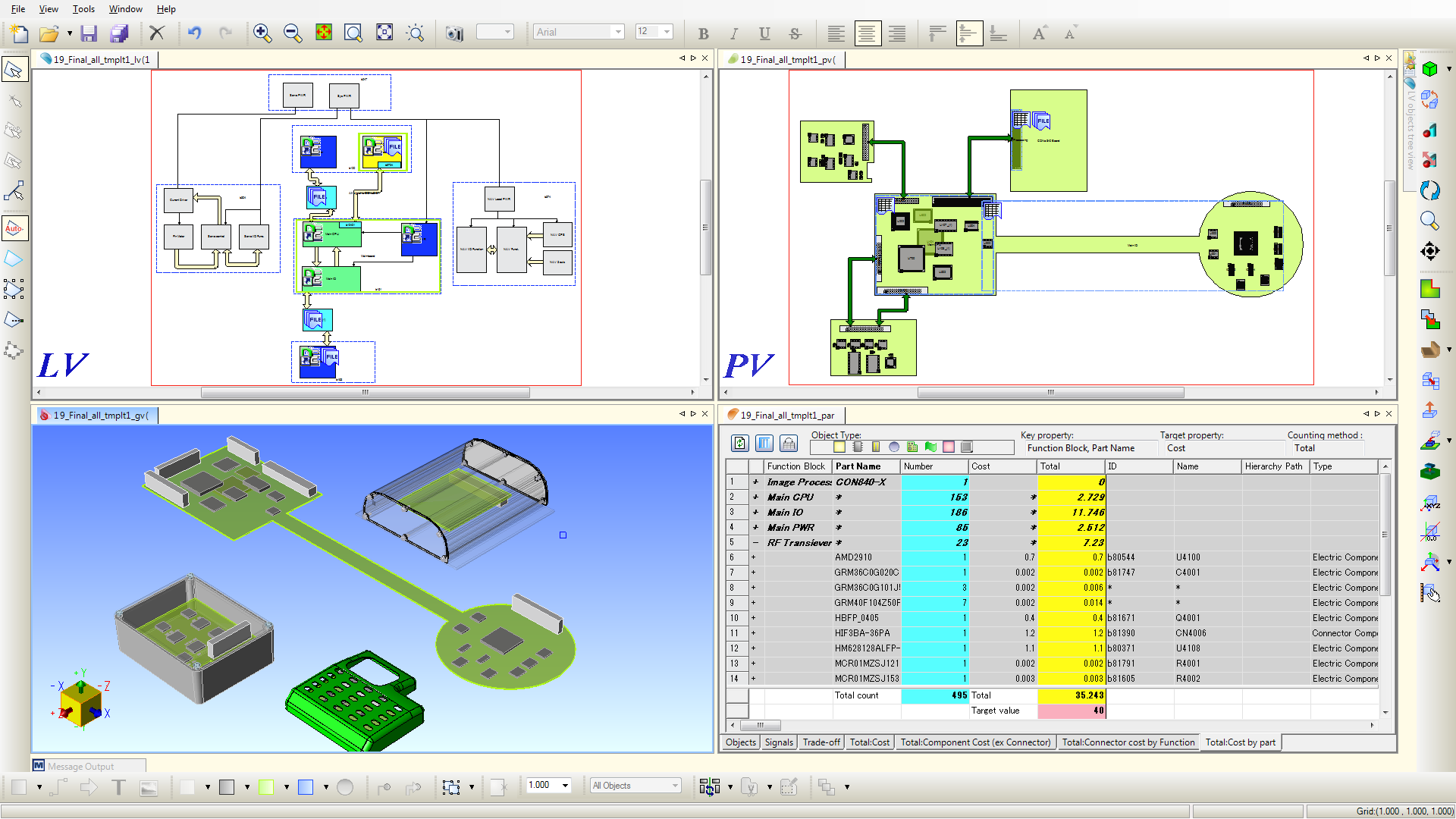 hardware system architecture with CR-8000 System Planner . CR-8000 PCB Design software that incorporates PCB design tools to achieve quality PCB designs. 