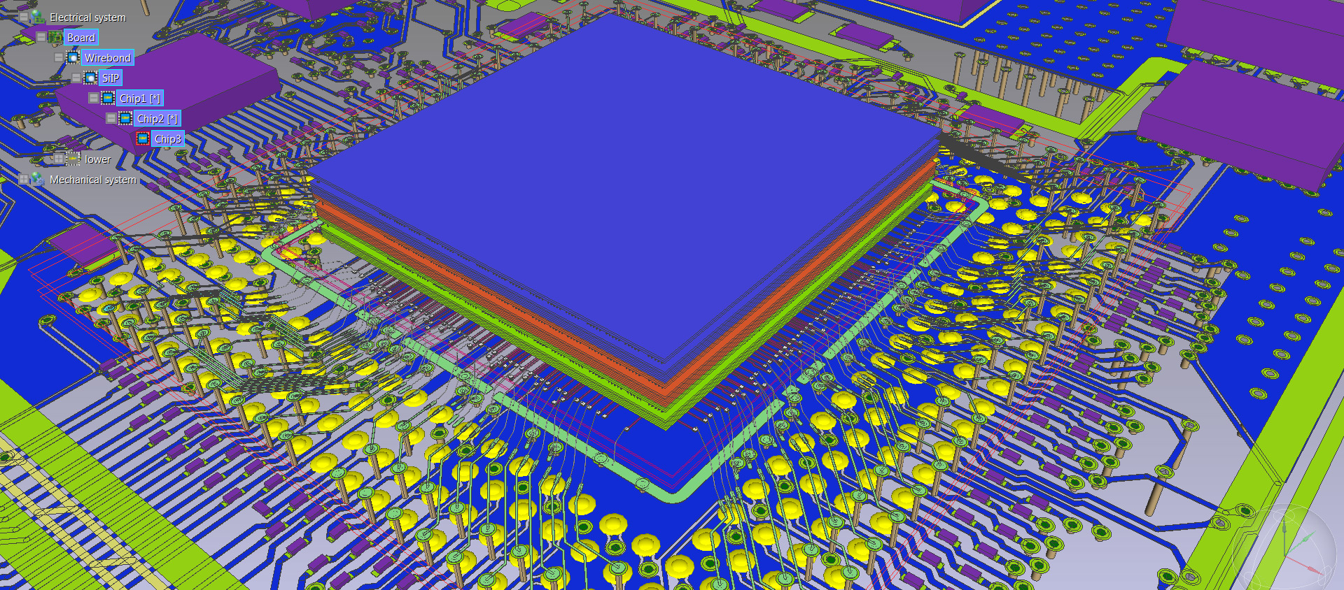 CR-8000 PCB Design software incorporates PCB design tools such as Chip Package Board co-design 