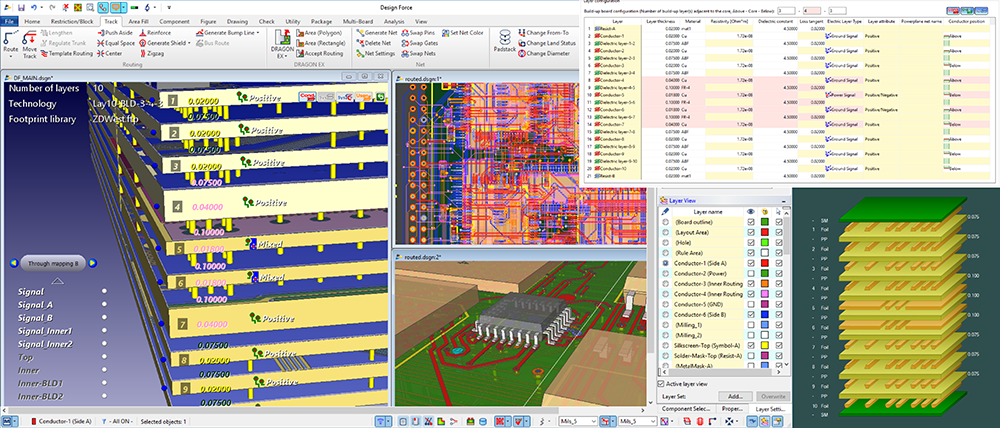 Board specification from CR-8000 Design Force is exported to Speedstack.