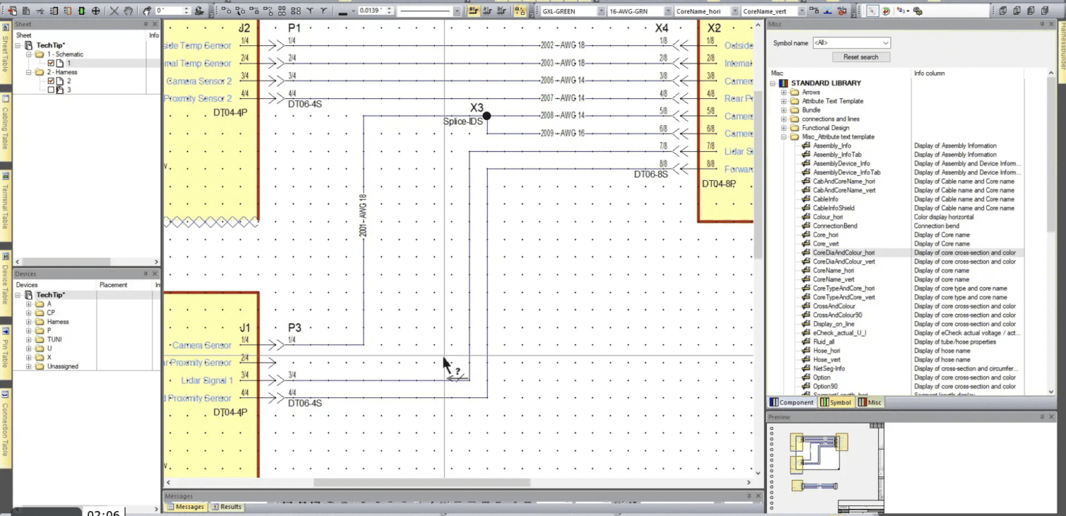 Communicating Design Information using Attribute Text Templates in E3.series