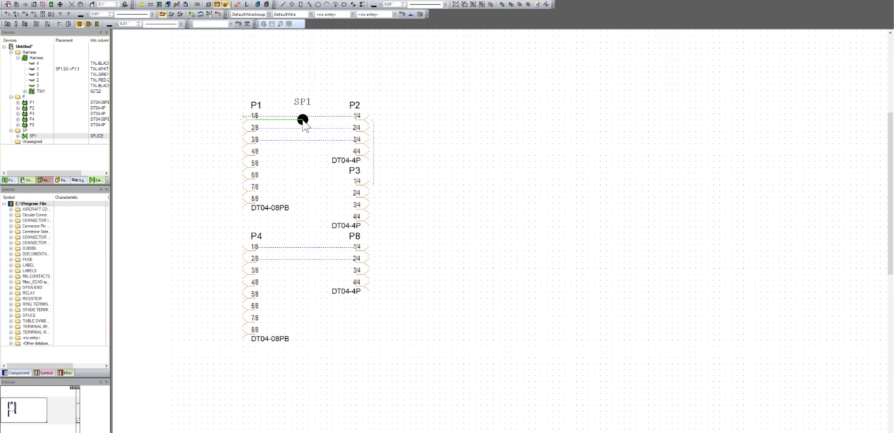 E3.series interface demonstrating the import process for wire data into Harness Builder, a software tool for efficient electrical system design