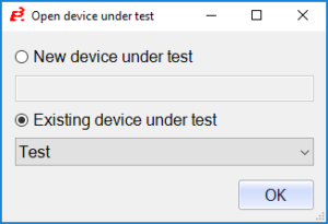 Open device under test