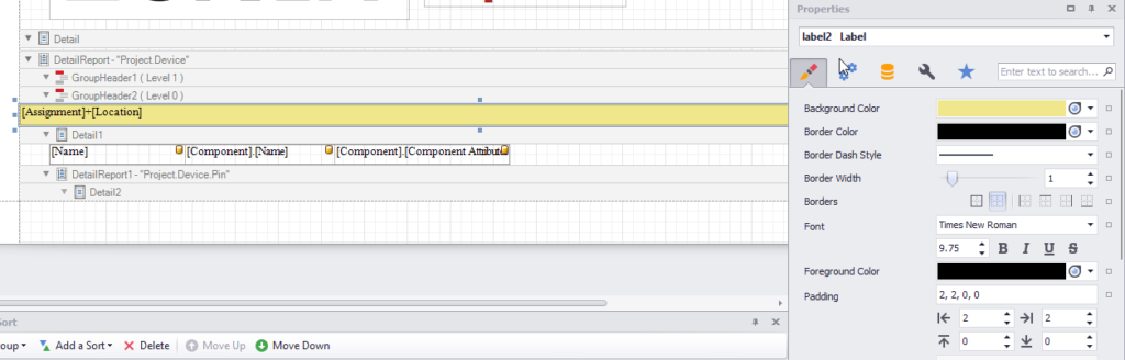 add formatting to a customised e3.series report