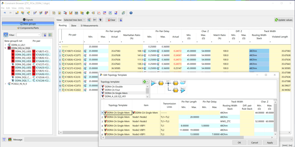 Design Force Advance SI - Constraint Browser