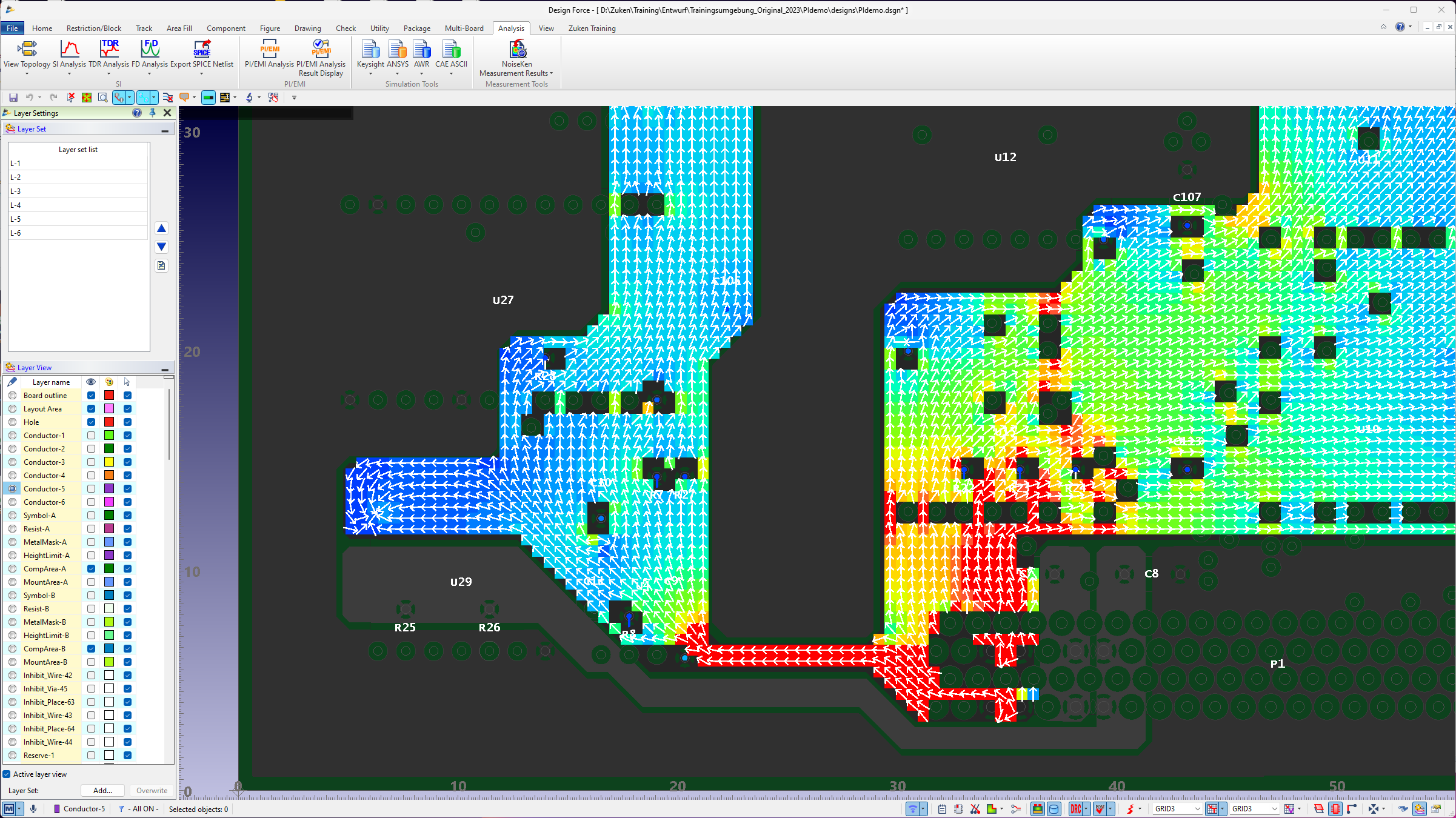 Design Force Advance - Power Integrity . CR-8000 PCB Design software that incorporates PCB design tools to achieve high-end results in this case analysis features