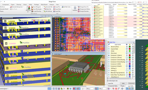 Board specification from CR-8000 Design Force is exported to Speedstack.