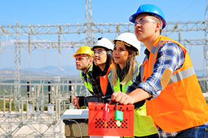 Power line workers