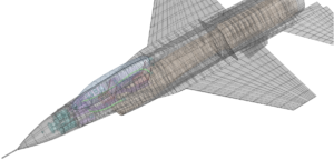 Wireframe airplane model