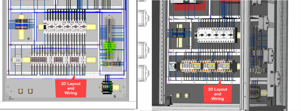 2D and 3D cabinet layout and wiring in E3.series