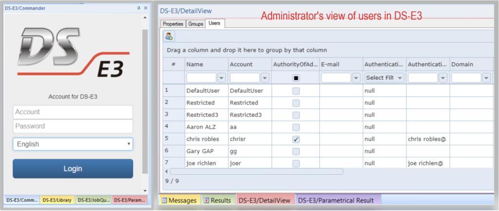 Admin-view-of-users-in-ds-e3-zuken