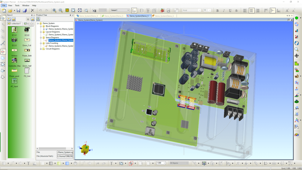 PCB Subystem Architecture Verification shown in Zuken's CR-8000 System Planner