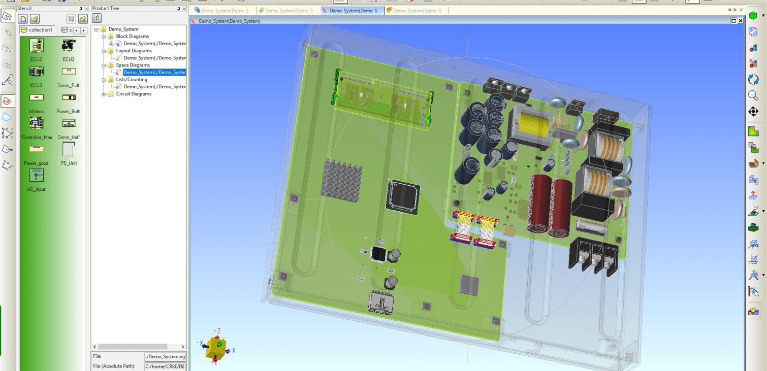 PCB Subystem Architecture Verification shown in Zuken's CR-8000 System Planner