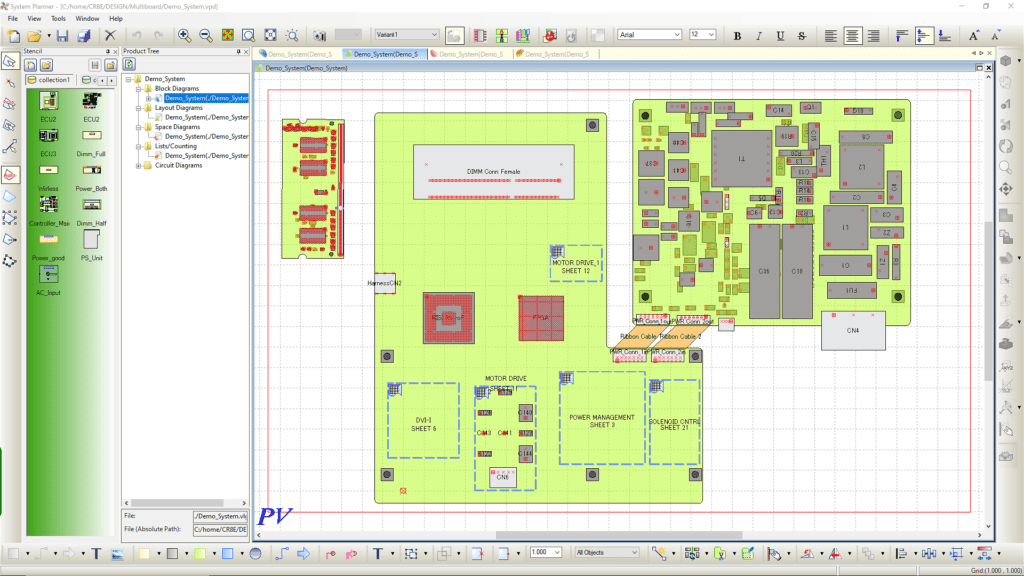 Alt: PCB Subystem Architecture Verification shown in Zuken's CR-8000 System Planner