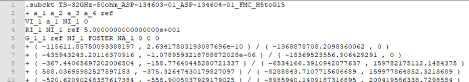 Figure 4a: SPICE netlist