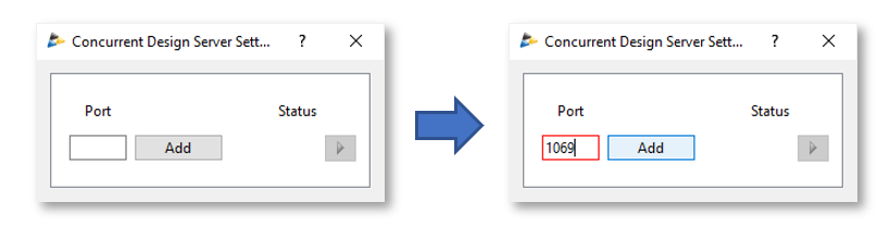 Concurrent Design Server Port Setting