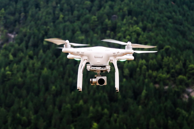 Drone inflight with a camera