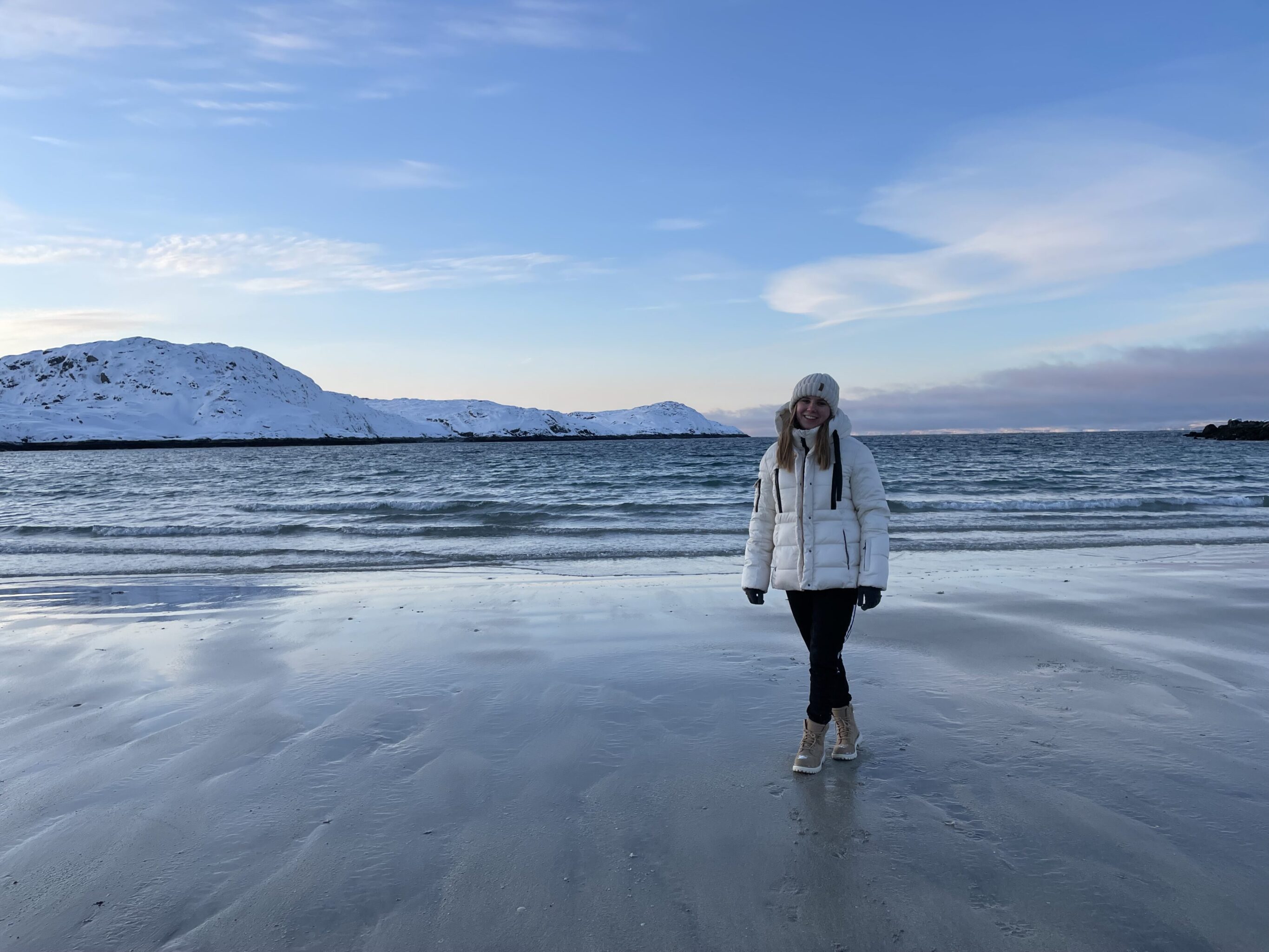 Walking on a beach in Norway