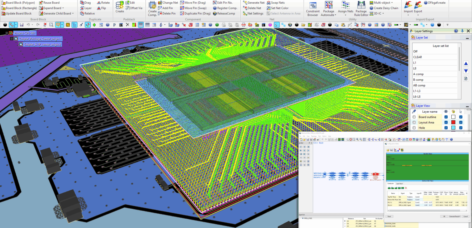 Illustration showing how semiconductor packaging shifts from small round wafers to larger rectangular panels, allowing more chips to fit.