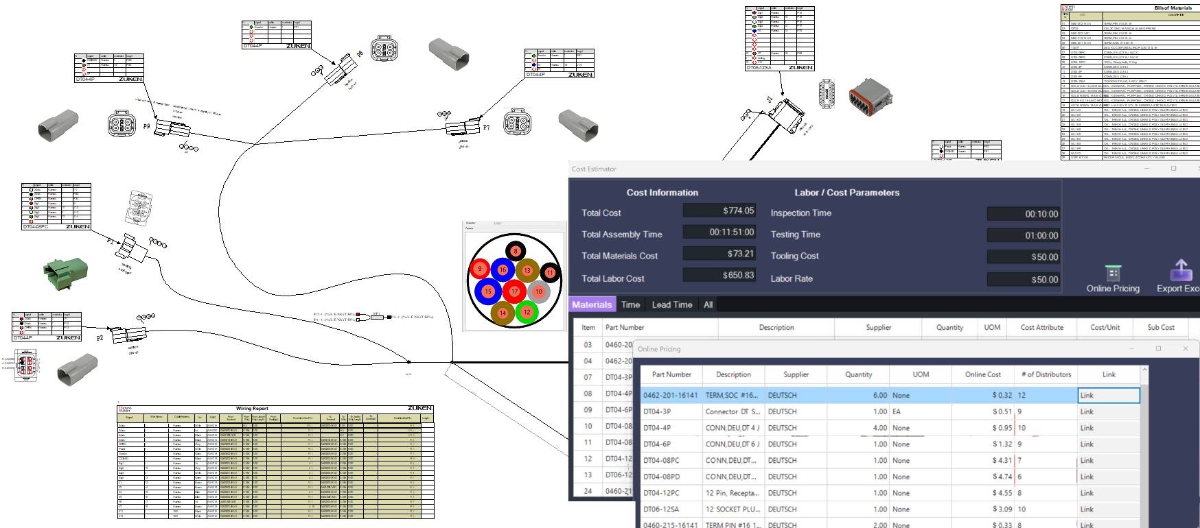 Zuken E3.series Harness Builder 2026 Cost Estimator