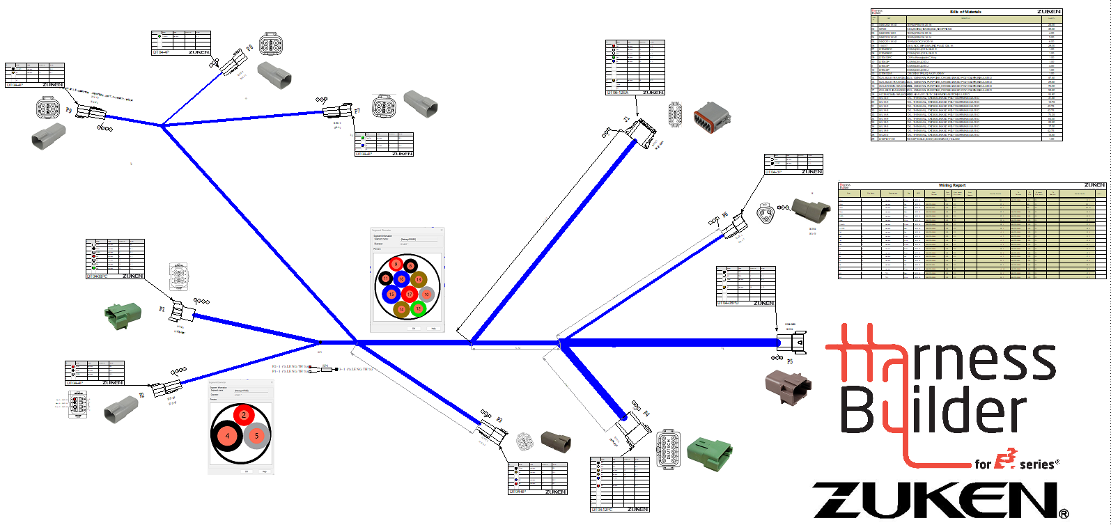 Zuken E3.series Harness Builder 2026 Connection Line Resize