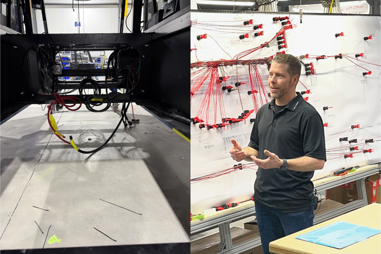 Zeal Motors team working with a Fat Truck electrical wire harness build