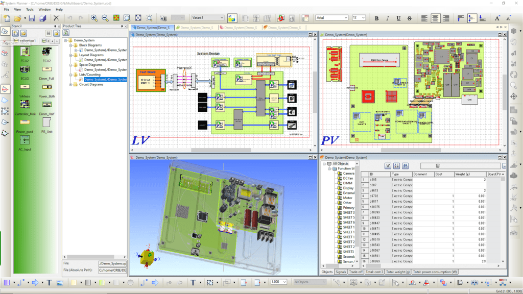 CR-8000 System Planner showing various visionaries available within the tool.